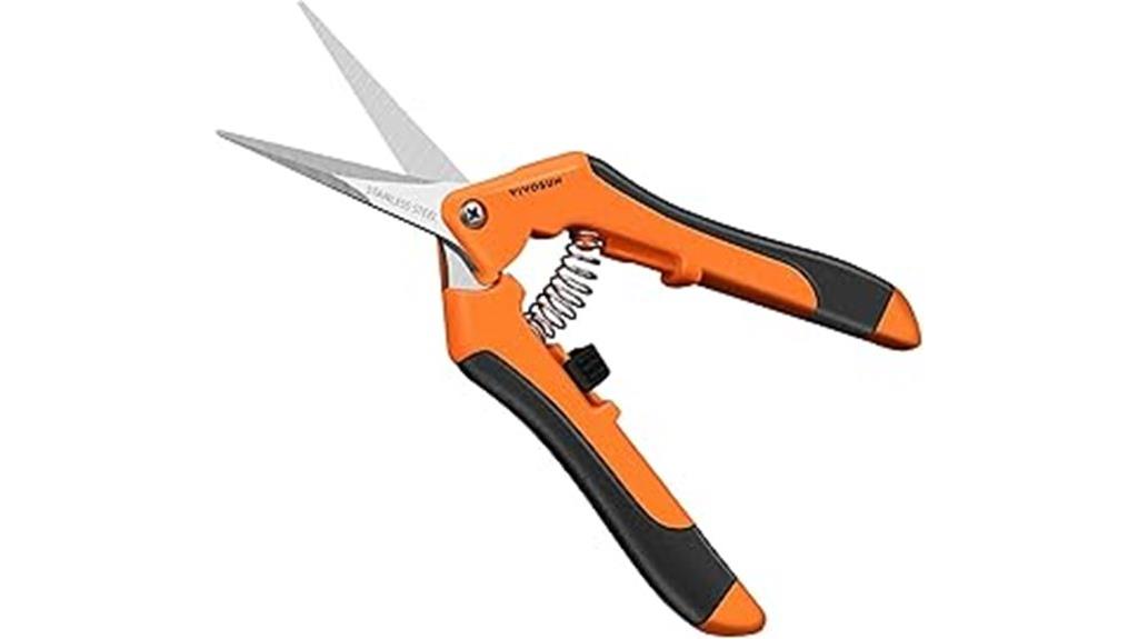 orange gardening hand pruner