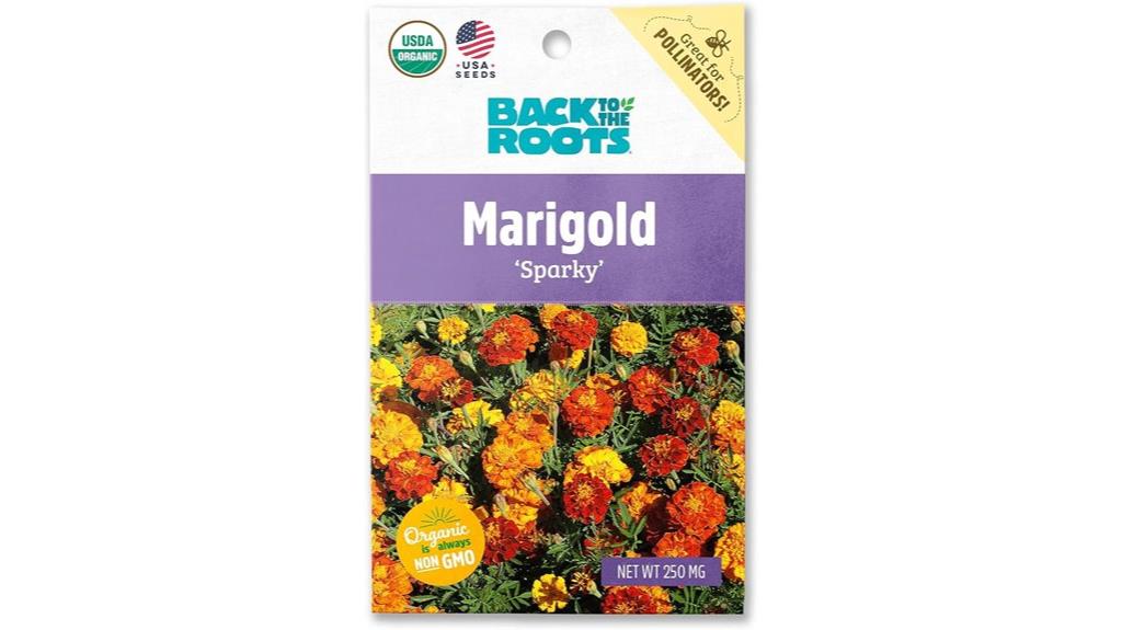 organic marigold seed packet