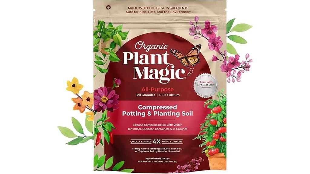 organic potting soil compressed