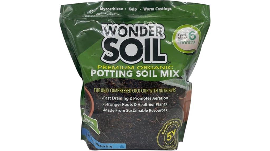 organic potting soil expands