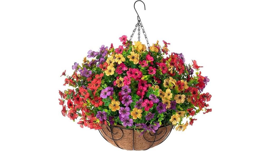 outdoor artificial flower basket