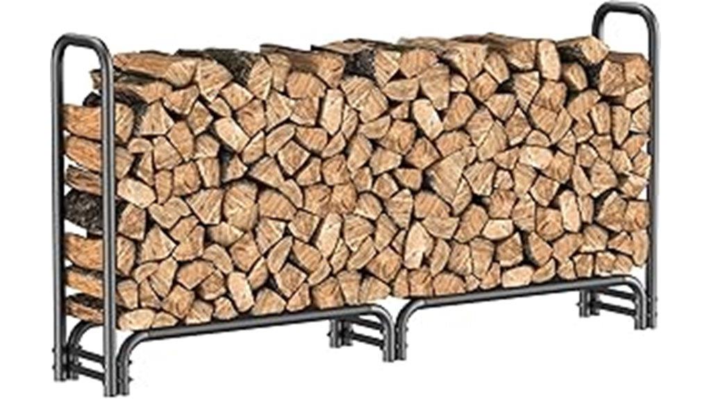 outdoor firewood storage rack
