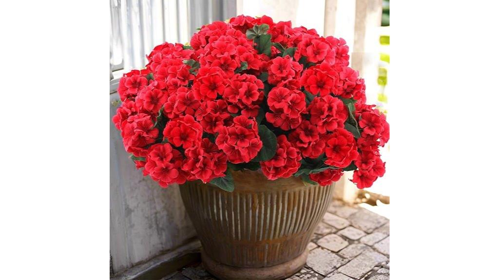 outdoor red geranium flowers