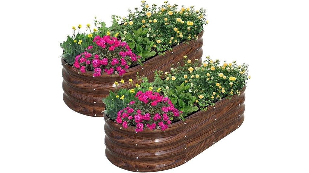 oval metal planter boxes