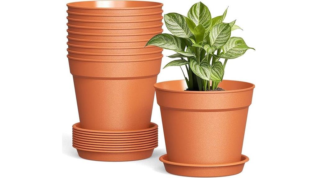 plant pots with saucers