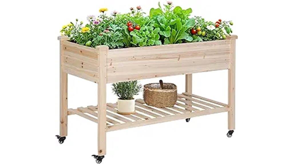 portable cedar garden planter