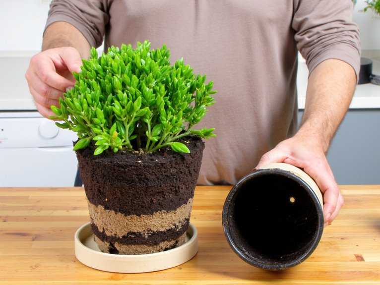 proper potting soil placement