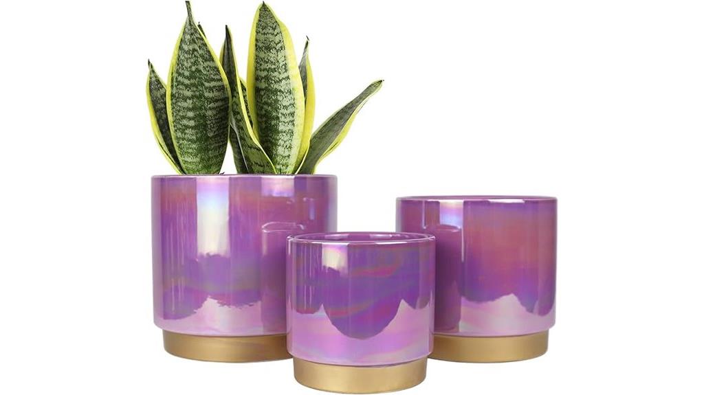 rainbow pearl ceramic planters