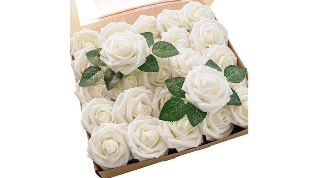realistic ivory foam roses