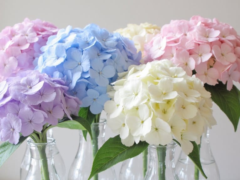 realistic looking faux hydrangeas