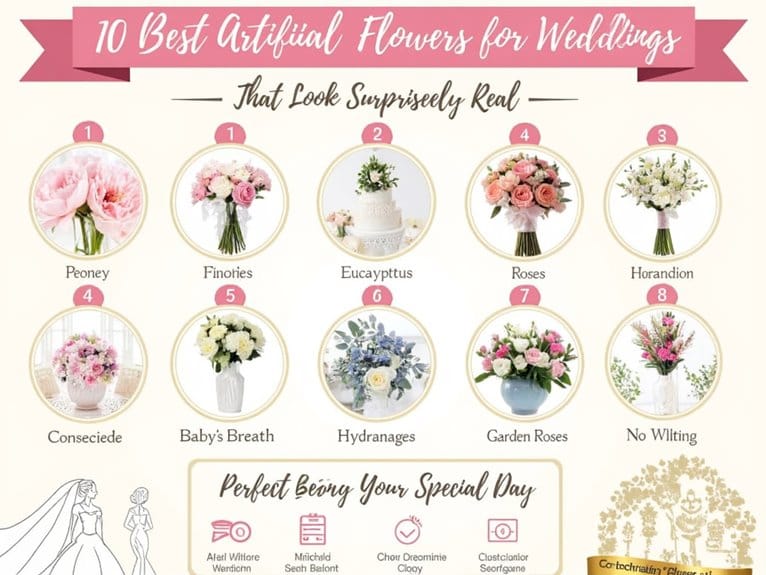 realistic wedding artificial flowers