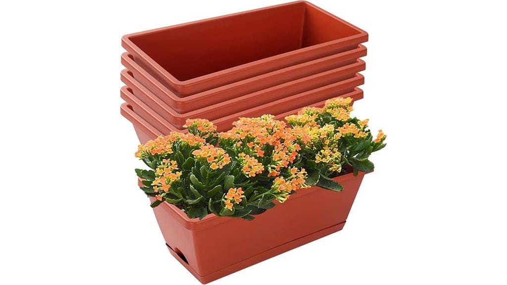 red vegetable flower planters