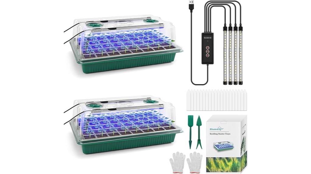 seed trays with lighting