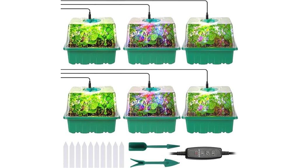 seed trays with lights