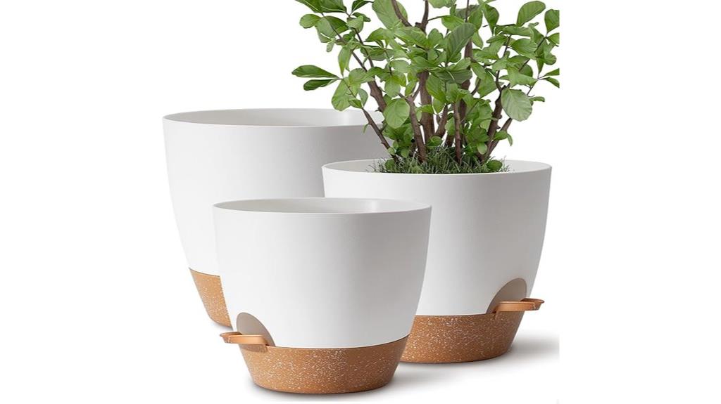self watering plant pot set