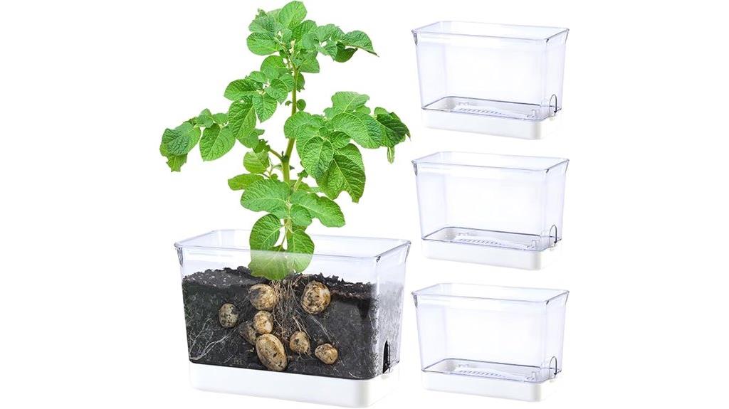 self watering rectangular plant pots