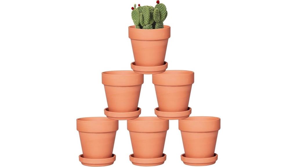 small terracotta plant pots