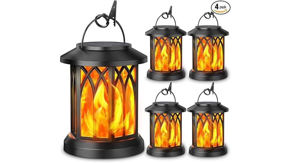 solar lanterns with flickering flame