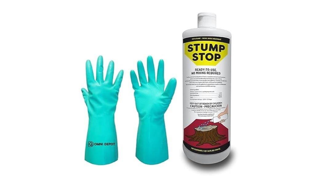 stump killer with gloves