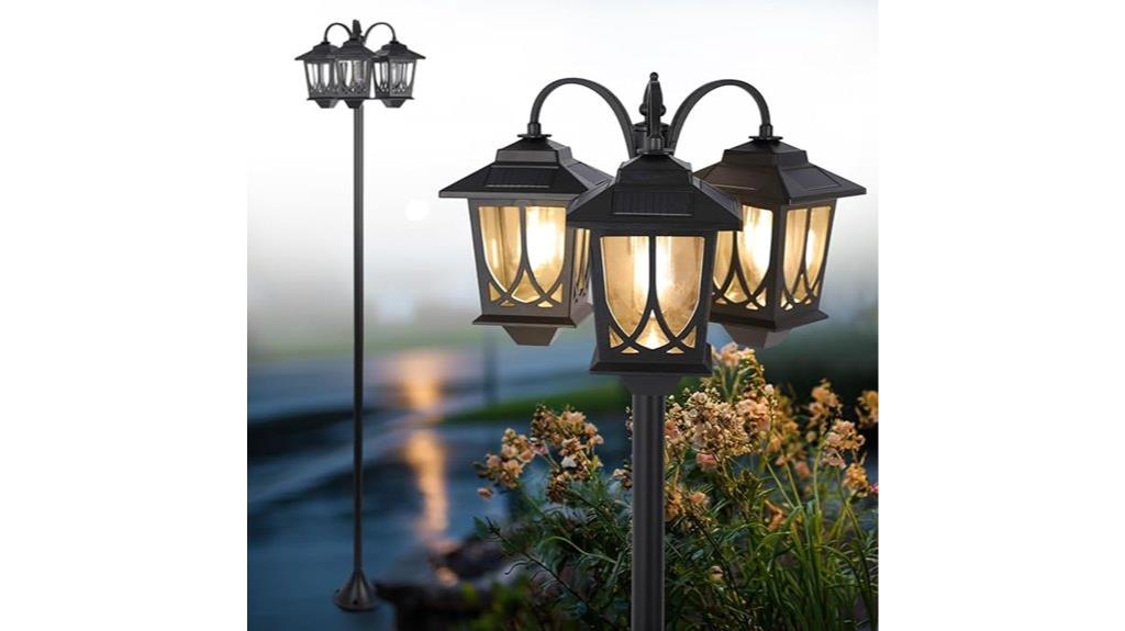 triple head solar lighting