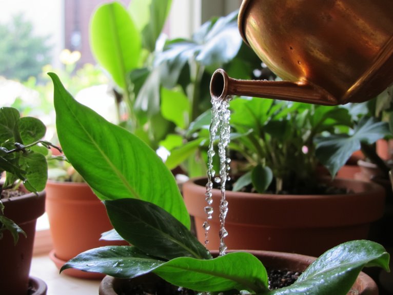 watering indoor plants guide