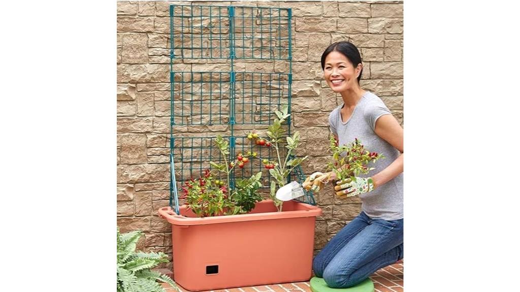 wheeled vegetable planter trellis