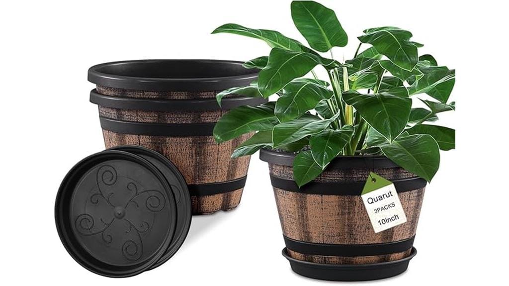 whiskey barrel plant pots