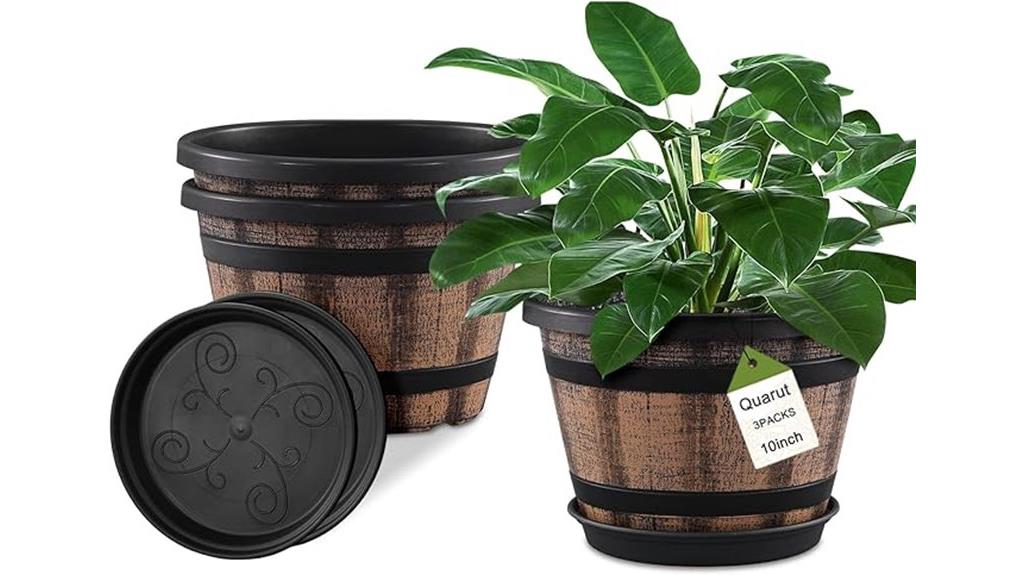 whiskey barrel plant pots