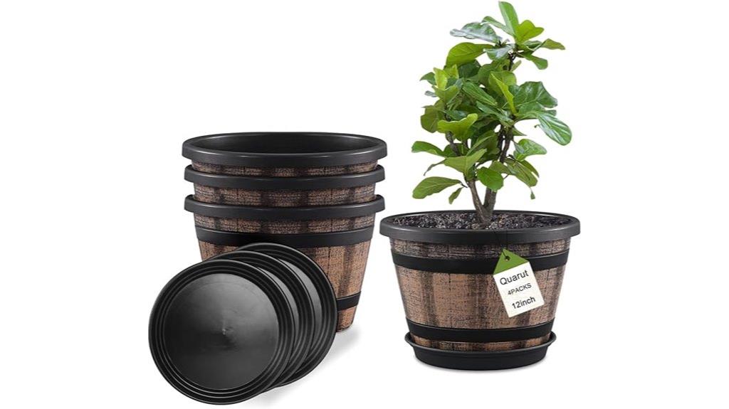 whiskey barrel planter set