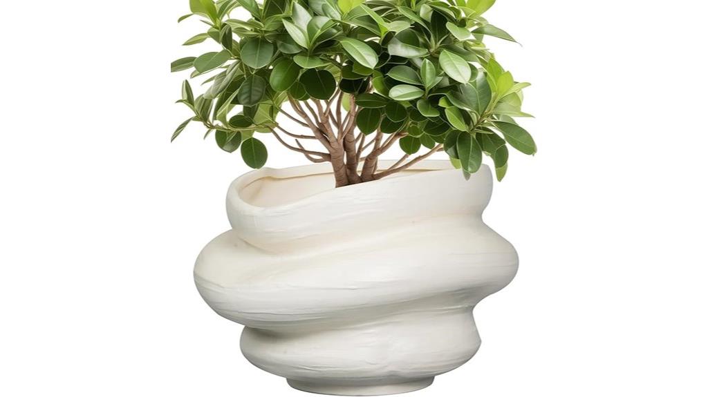 white ceramic bonsai pot