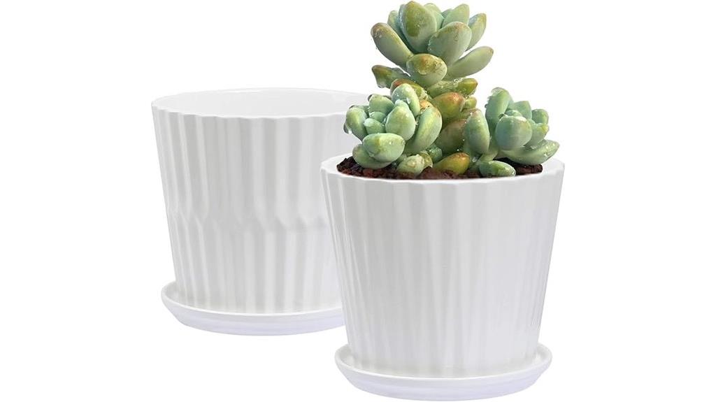 white ceramic planters set