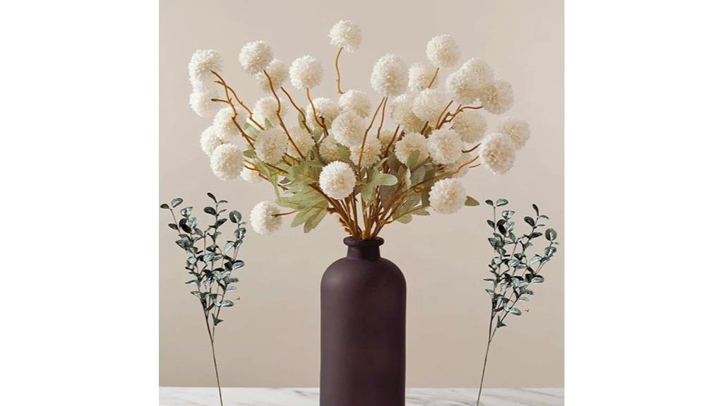 white faux flower arrangement