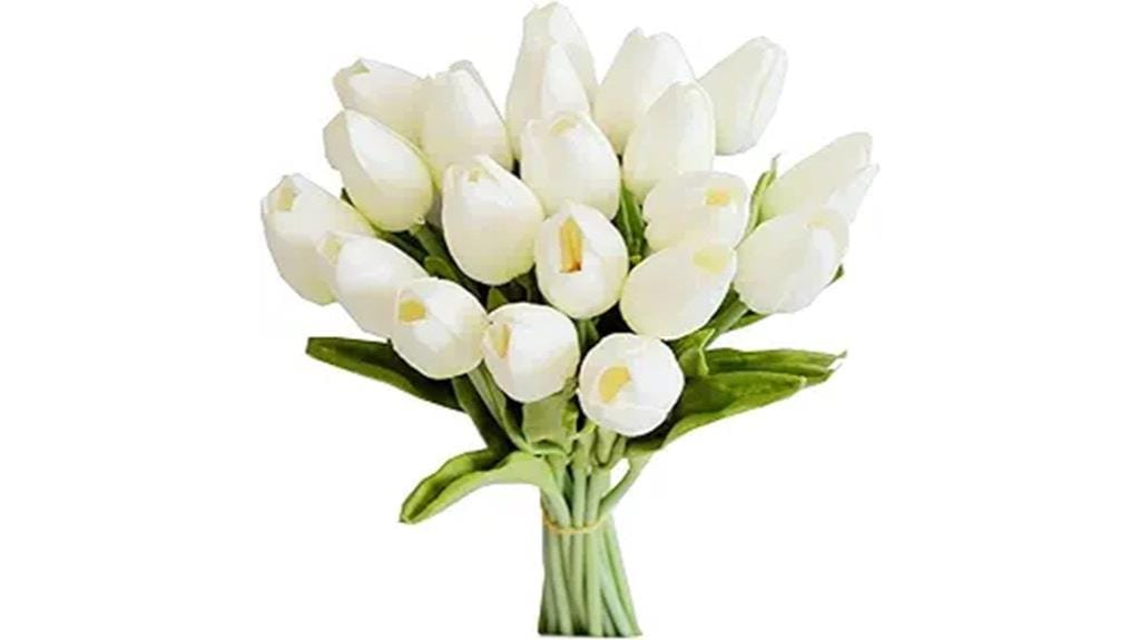 white faux tulip stems