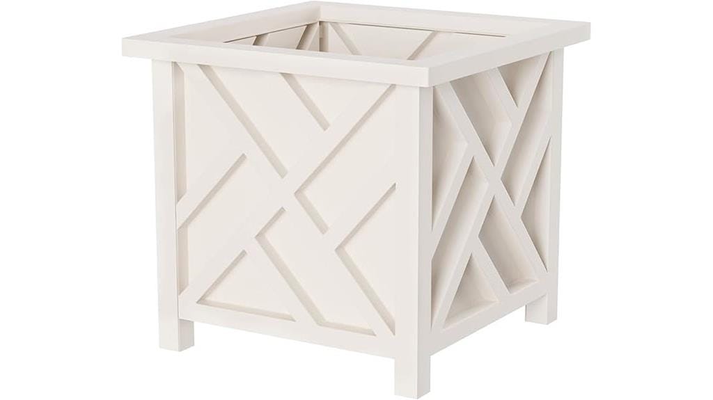 white square planter box