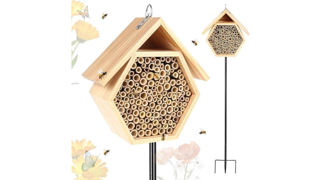 wooden bee habitat stake