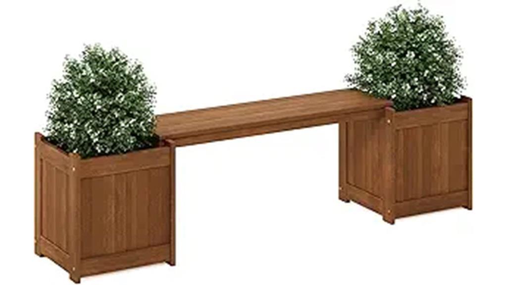 wooden flower box brown