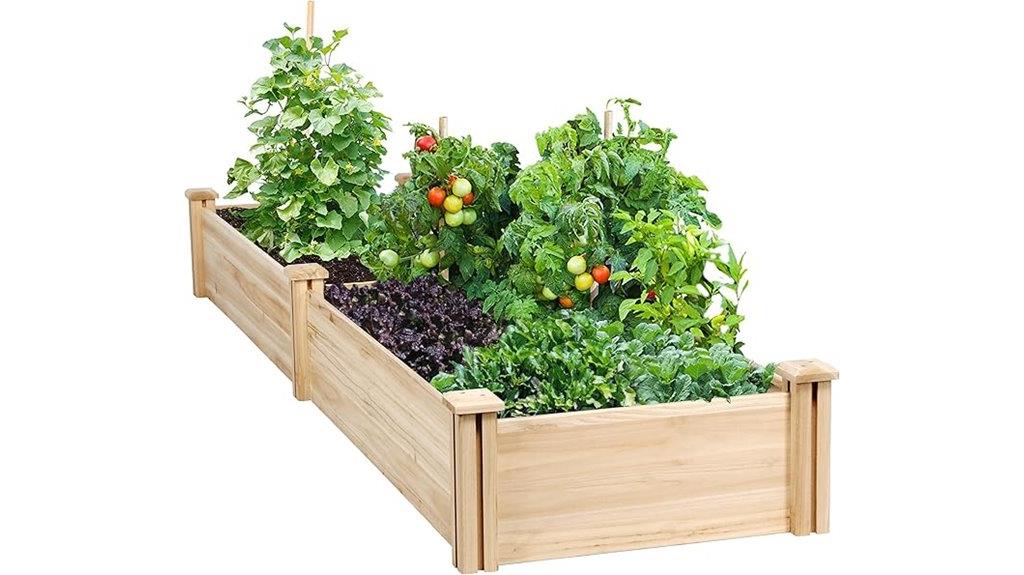 wooden outdoor garden planter