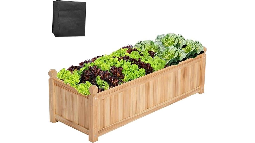 wooden raised garden bed