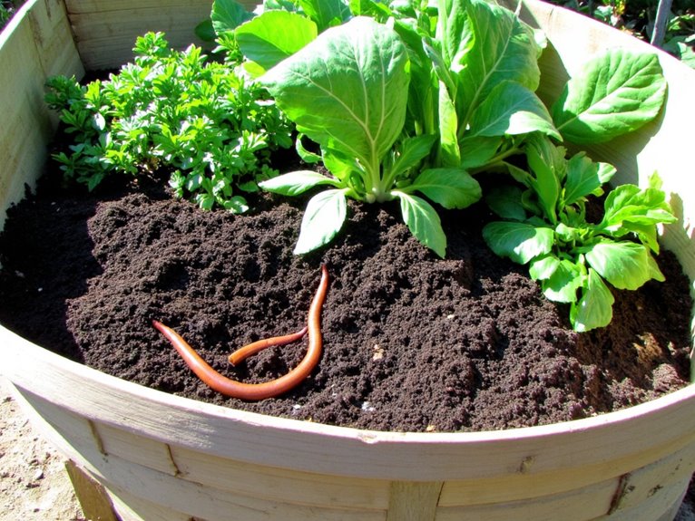 worm based nutrient container gardening