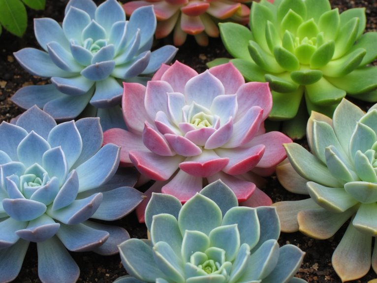 colorful echeveria rosette varieties