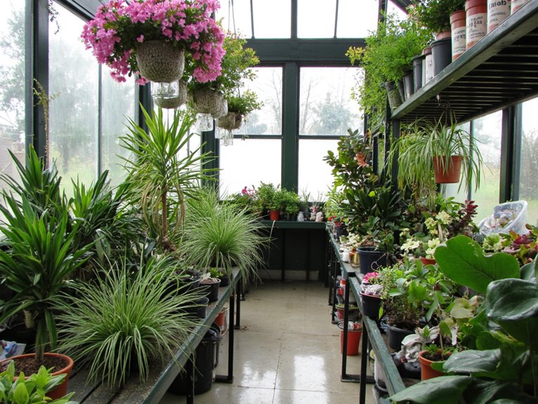 efficient greenhouse plant staging