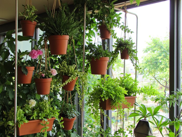 hanging container gardens small spaces