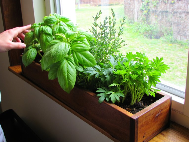 kitchen window box herbs