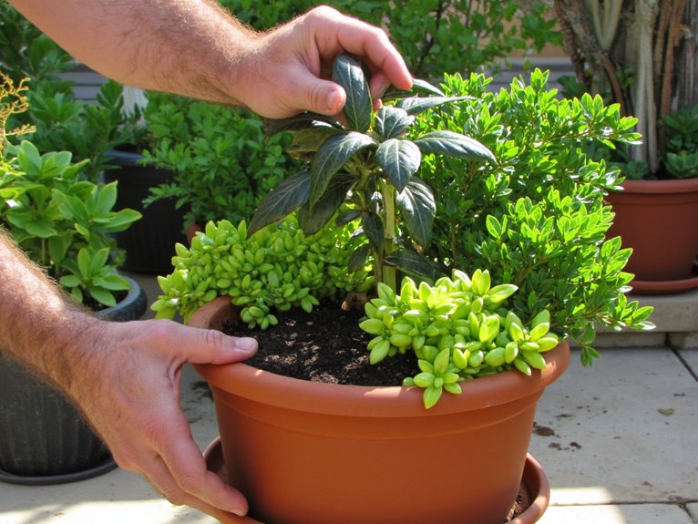 move container plants safely