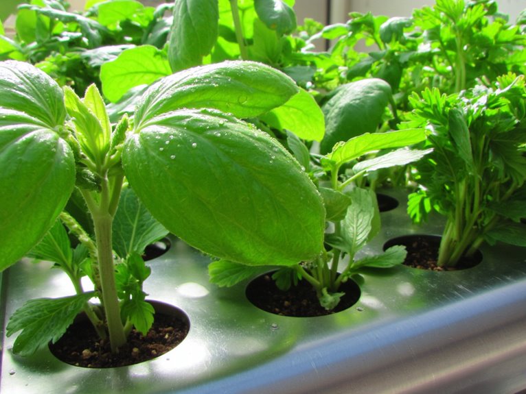 water grown culinary herbs